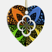 Iridescent Hearts Seamless Polka Dot Abstracte kun Keramisch Ornament (Rechts)