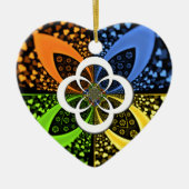 Iridescent Hearts Seamless Polka Dot Abstracte kun Keramisch Ornament (Voorkant)