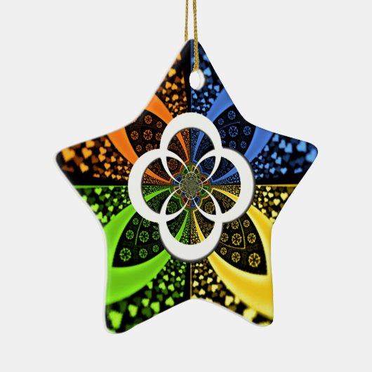 Iridescent Hearts Seamless Polka Dot Abstracte kun Keramisch Ornament (Rechts)