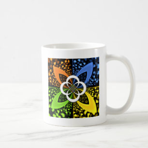 Iridescent Hearts Seamless Polka Dot Abstracte kun Koffiemok