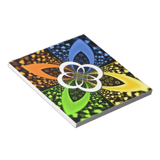 Iridescent Hearts Seamless Polka Dot Abstracte kun Notitieblok (Schuin)