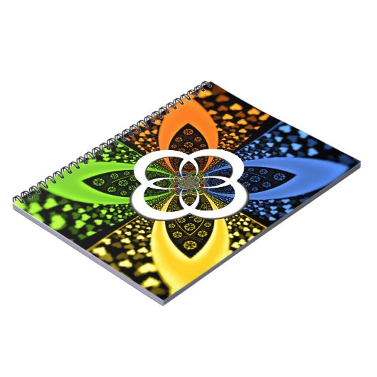 Iridescent Hearts Seamless Polka Dot Abstracte kun Notitieboek (Linkerzijde)