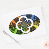 Iridescent Hearts Seamless Polka Dot Abstracte kun Ovale Sticker (Envelop)