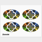 Iridescent Hearts Seamless Polka Dot Abstracte kun Ovale Sticker (Vel)