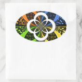 Iridescent Hearts Seamless Polka Dot Abstracte kun Ovale Sticker (Tas)