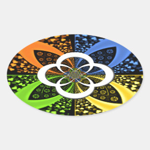 Iridescent Hearts Seamless Polka Dot Abstracte kun Ovale Sticker