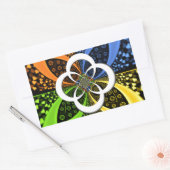 Iridescent Hearts Seamless Polka Dot Abstracte kun Rechthoekige Sticker (Envelop)