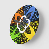 Iridescent Hearts Seamless Polka Dot Abstracte kun Ronde Klok (Hoek)