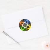 Iridescent Hearts Seamless Polka Dot Abstracte kun Ronde Sticker (Envelop)