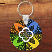Iridescent Hearts Seamless Polka Dot Abstracte kun Sleutelhanger (Voorkant)