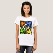 Iridescent Hearts Seamless Polka Dot Abstracte kun T-shirt (Voorkant volledig)