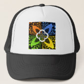 Iridescent Hearts Seamless Polka Dot Abstracte kun Trucker Pet (Voorkant)