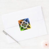 Iridescent Hearts Seamless Polka Dot Abstracte kun Vierkante Sticker (Envelop)