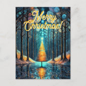 Iridescent Holiday Dream 🎄 Gloeiende kerstboom Briefkaart (Voorkant)