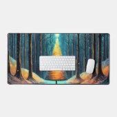 Iridescent Holiday Dream 🎄 Gloeiende kerstboom Bureaumat (Keyboard & Muis)