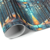 Iridescent Holiday Dream 🎄 Gloeiende kerstboom Cadeaupapier (Rol Hoek)