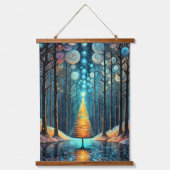 Iridescent Holiday Dream 🎄 Gloeiende kerstboom Hangend Wandkleed (Voorkant)