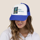 Iridescent Holiday Dream 🎄 Gloeiende kerstboom Trucker Pet (In situ)