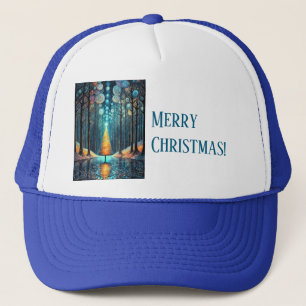Iridescent Holiday Dream 🎄 Gloeiende kerstboom Trucker Pet