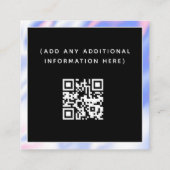 Iridescent Hologradiënt Sociale media QR Code Vierkante Visitekaartje (Achterkant)