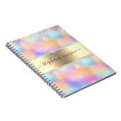 Iridescent holografisch glitter diamant goud moder notitieboek (Rechterzijde)
