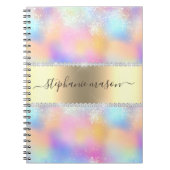 Iridescent holografisch glitter diamant goud moder notitieboek (Voorkant)
