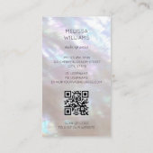 Iridescent holografische lelie QR-code Visitekaartje (Achterkant)