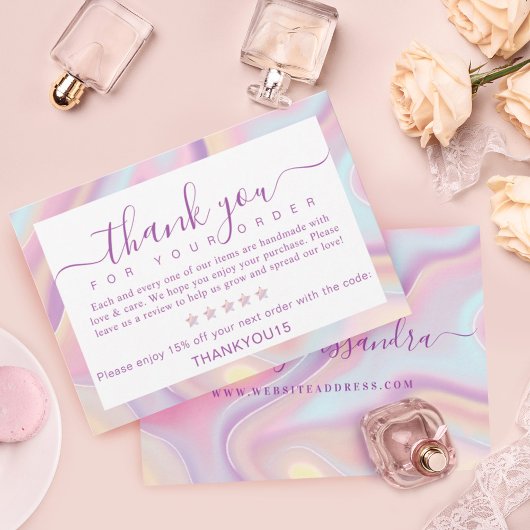 Iridescent Holographic Bedankt voor uw bestelling