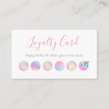 Iridescent Holographic Design Loyalty-kaart