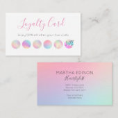 Iridescent Holographic Design Loyalty-kaart Klantenkaartje (Voorkant / Achterkant)