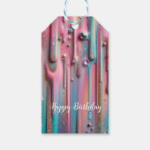Iridescent Holographic Drip Gift Label Cadeaulabel (Voorkant)