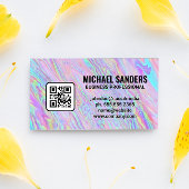 Iridescent Holographic Folie Pastel | QR-code Visitekaartje