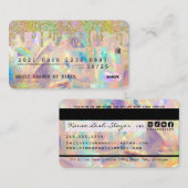 Iridescent Holographic Glitter Drip Credit Style B Visitekaartje (Voorkant / Achterkant)