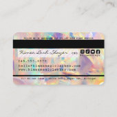 Iridescent Holographic Glitter Drip Credit Style B Visitekaartje (Achterkant)