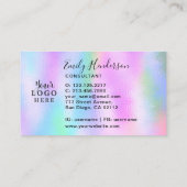 Iridescent Holographic Gradient Girale Uw Logo Visitekaartje (Achterkant)
