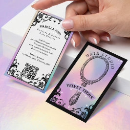 Iridescent holographic Hair Stylist Beauty Salon Visitekaartje