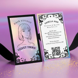 Iridescent holographic Hair Stylist Beauty Salon Visitekaartje