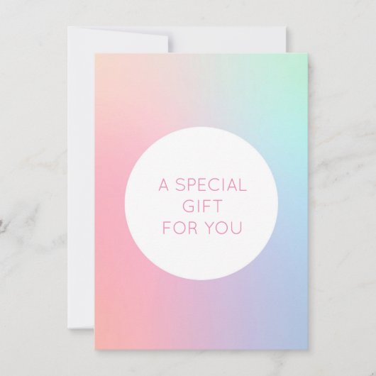 Iridescent Holographic misselijkheid Gift Certific Kaart (Voorkant)