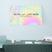 Iridescent Holographic Modern Trendy Salon Spandoek (Beurs)