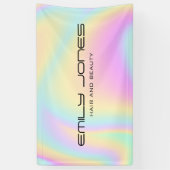 Iridescent Holographic Modern Trendy Salon Spandoek (Verticaal)