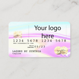 Iridescent holographic Moderne Credit Card logo Visitekaartje