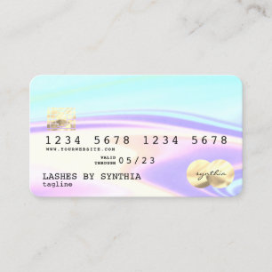 Iridescent holographic Moderne Credit Card Visitekaartje