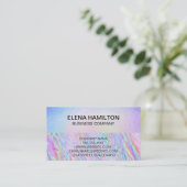 Iridescent Holographic Pastel Folie Texture Visitekaartje (Staand voorkant)