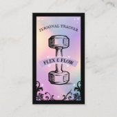 Iridescent Holographic Personal Trainer Fitness  Visitekaartje (Voorkant)