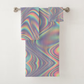 Iridescent Holographic Swirl Texture Bad Handdoek (Insitu)