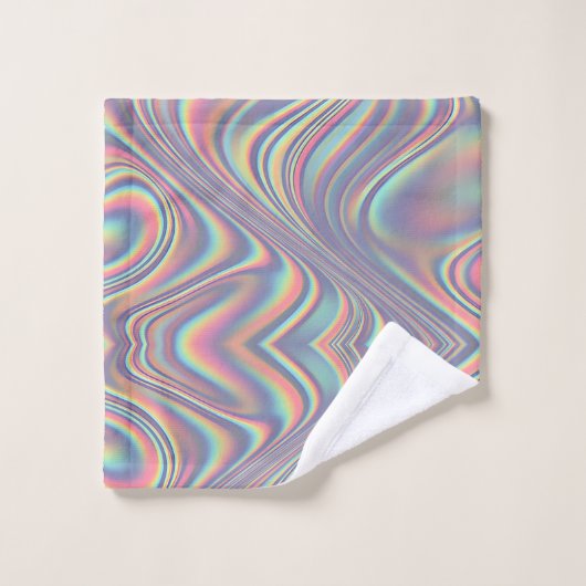Iridescent Holographic Swirl Texture Bad Handdoek (Wasdoekje)