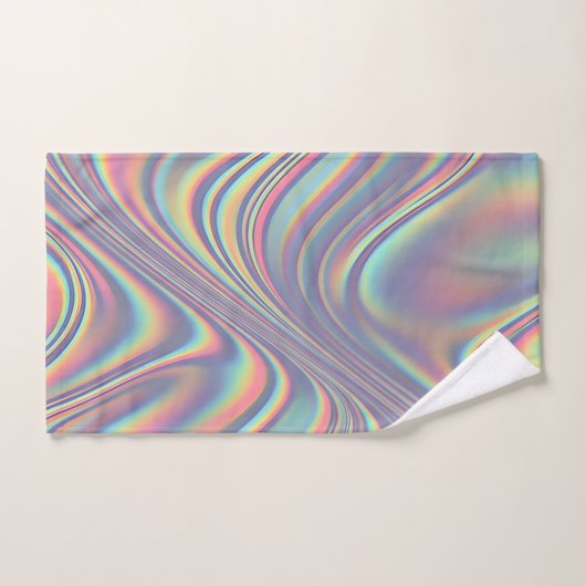 Iridescent Holographic Swirl Texture Bad Handdoek (Handdoek)