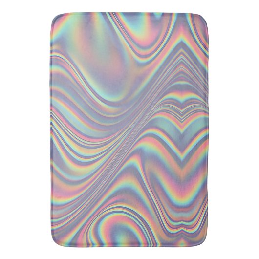 Iridescent Holographic Swirl Texture Badmat (Voorkant Verticaal)