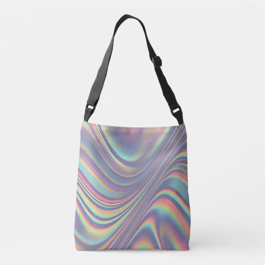 Iridescent Holographic Swirl Texture Crossbody Tas (Achterkant)