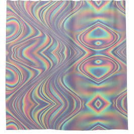 Iridescent Holographic Swirl Texture Douchegordijn